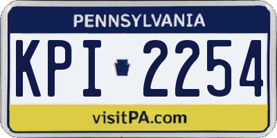 PA license plate KPI2254