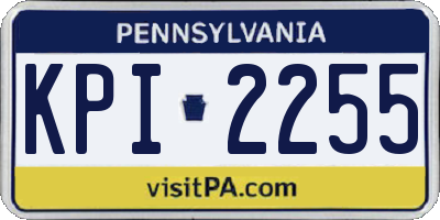 PA license plate KPI2255