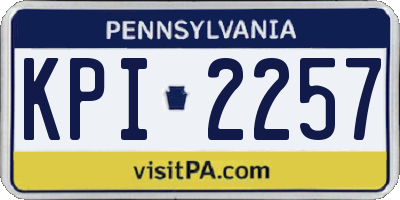 PA license plate KPI2257