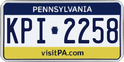 PA license plate KPI2258