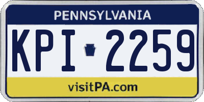 PA license plate KPI2259