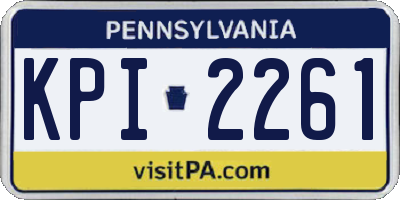 PA license plate KPI2261