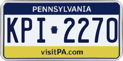 PA license plate KPI2270