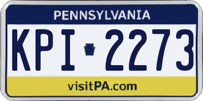 PA license plate KPI2273