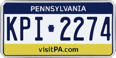 PA license plate KPI2274