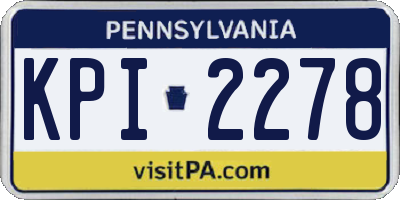PA license plate KPI2278