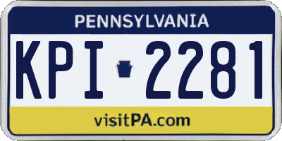 PA license plate KPI2281