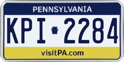 PA license plate KPI2284