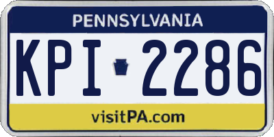 PA license plate KPI2286