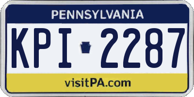 PA license plate KPI2287