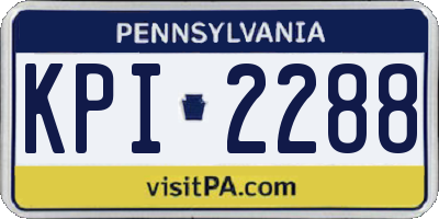 PA license plate KPI2288
