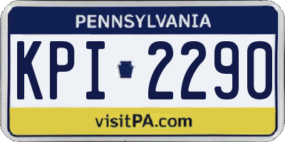 PA license plate KPI2290