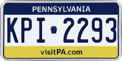 PA license plate KPI2293