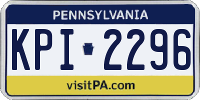 PA license plate KPI2296