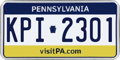 PA license plate KPI2301