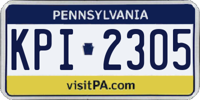 PA license plate KPI2305