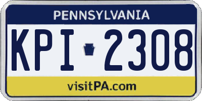 PA license plate KPI2308