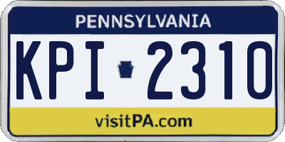 PA license plate KPI2310