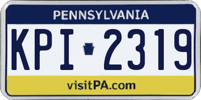 PA license plate KPI2319