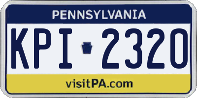 PA license plate KPI2320