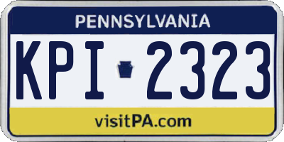 PA license plate KPI2323