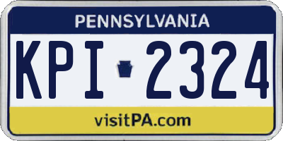 PA license plate KPI2324