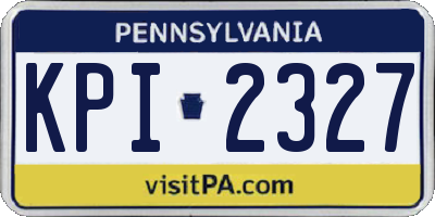 PA license plate KPI2327