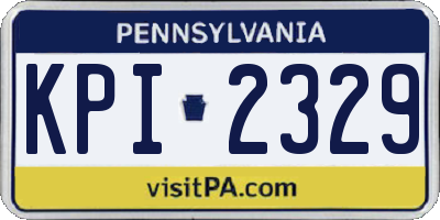 PA license plate KPI2329