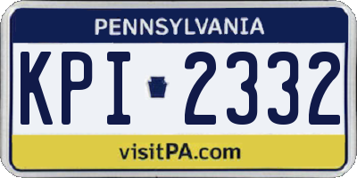 PA license plate KPI2332