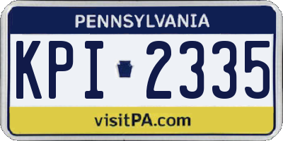 PA license plate KPI2335
