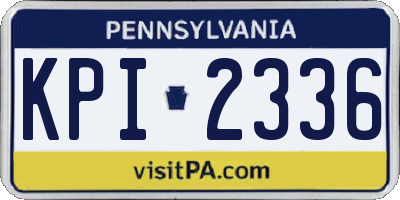 PA license plate KPI2336
