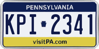 PA license plate KPI2341