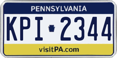 PA license plate KPI2344