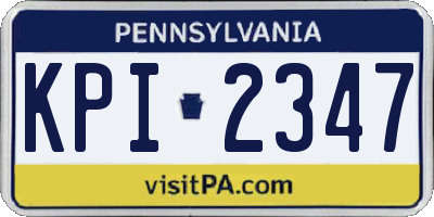 PA license plate KPI2347