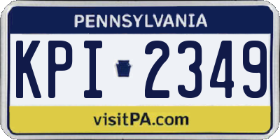 PA license plate KPI2349