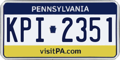 PA license plate KPI2351