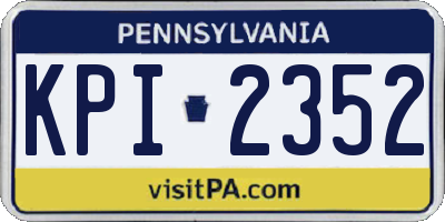 PA license plate KPI2352
