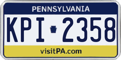 PA license plate KPI2358
