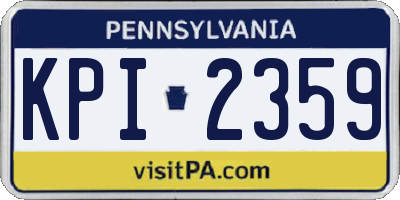 PA license plate KPI2359