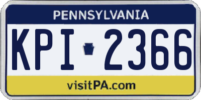 PA license plate KPI2366