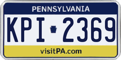 PA license plate KPI2369