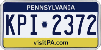 PA license plate KPI2372