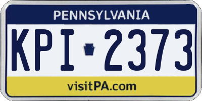 PA license plate KPI2373