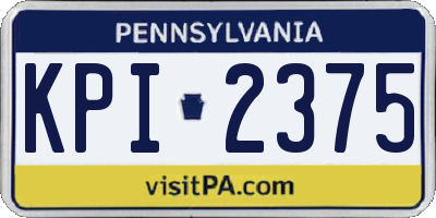 PA license plate KPI2375