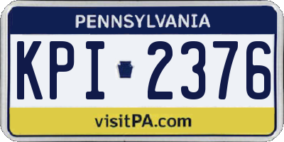 PA license plate KPI2376
