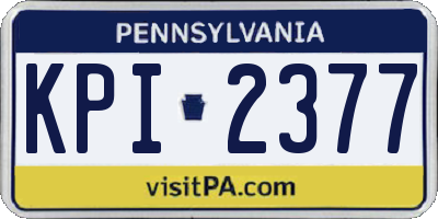PA license plate KPI2377