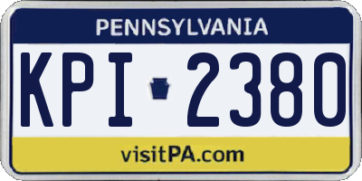 PA license plate KPI2380