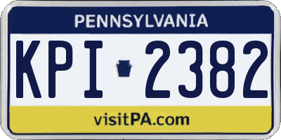 PA license plate KPI2382