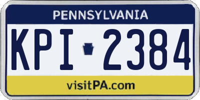PA license plate KPI2384