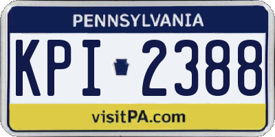 PA license plate KPI2388
